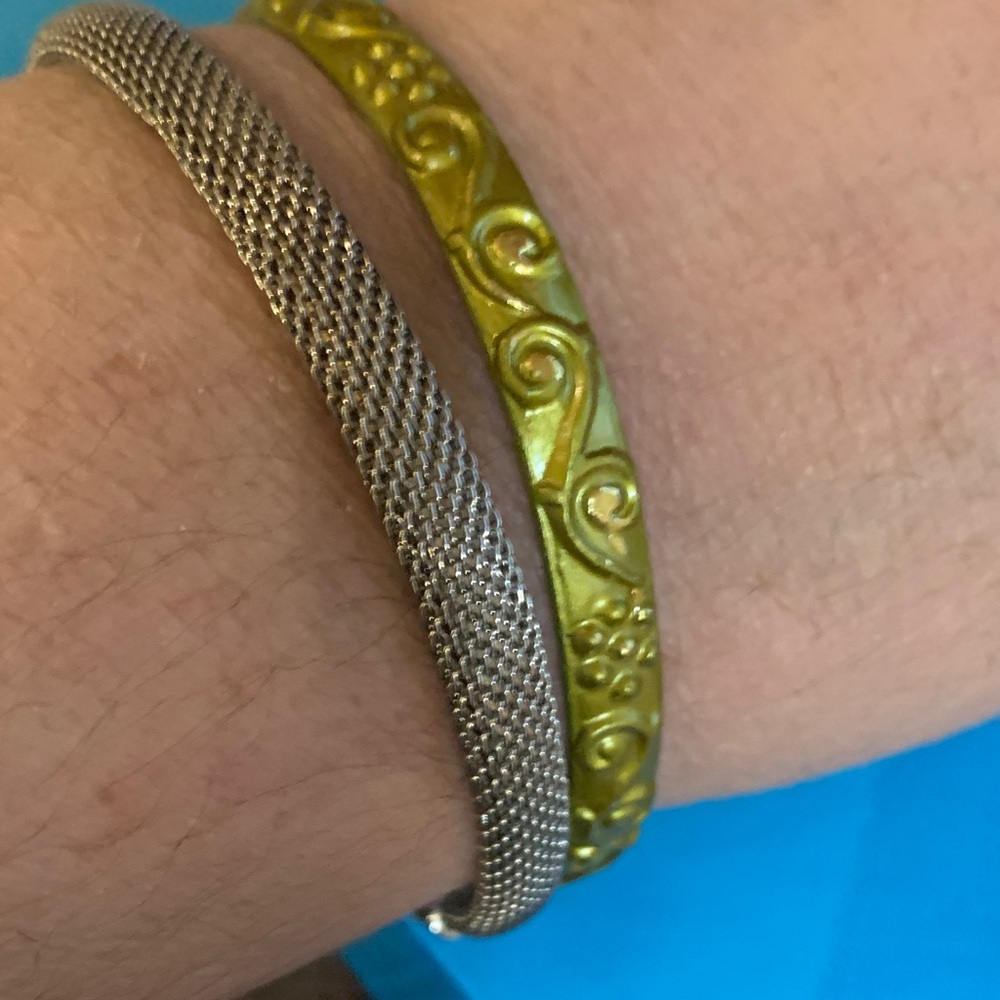 Elegant Silver and Gold Bracelet Set